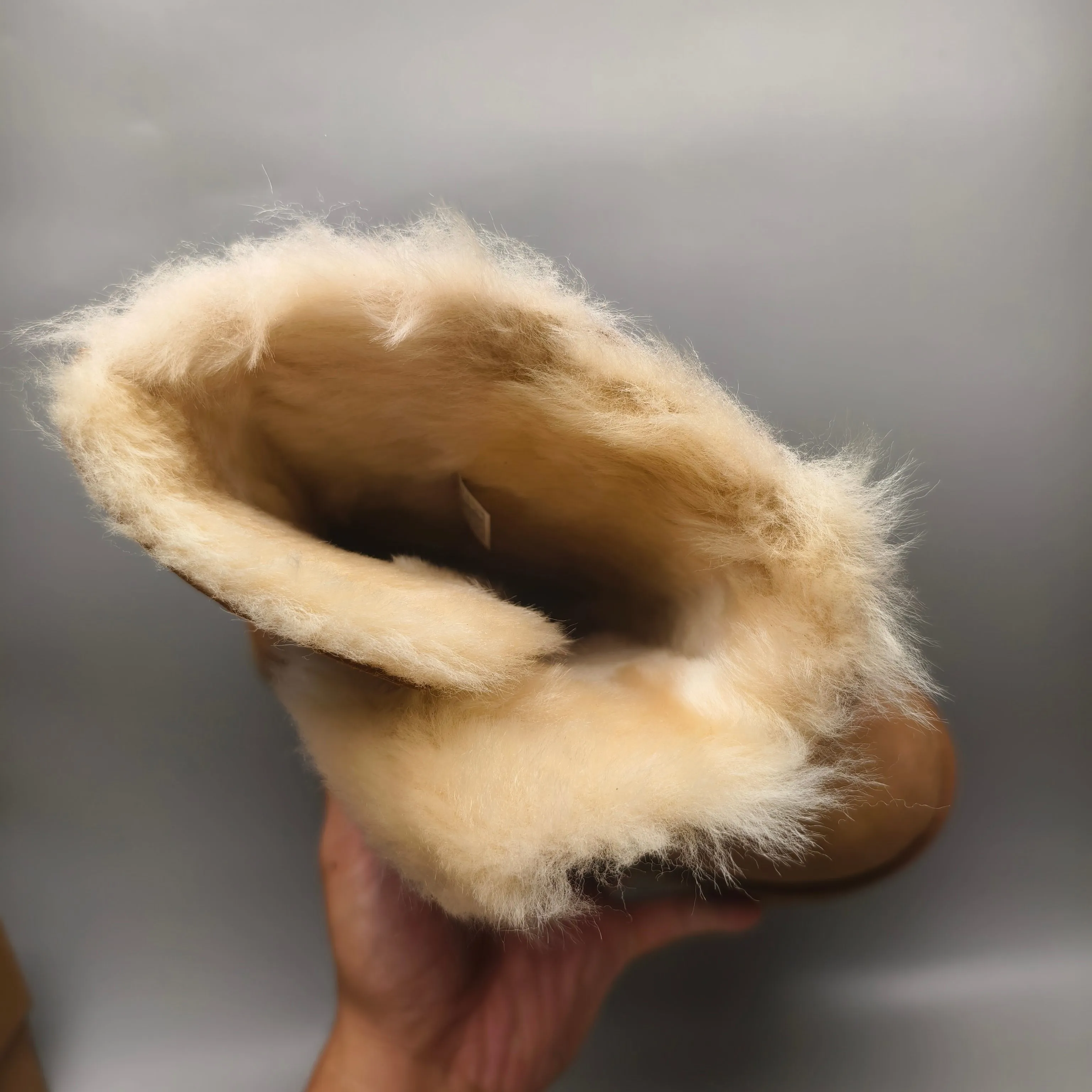 💰600 UGG sheepskin one-piece 1533 wedge-heeled thick-soled fashion shoes, mid-calf women's shoes, color: chestnut walnut, matching size: 35-40